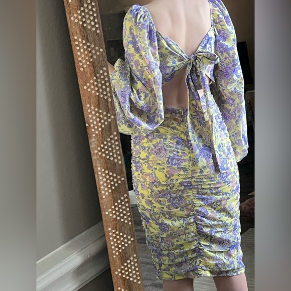 For Love and Lemons Maui Ruched Midi Dress - Picture 4 of 8